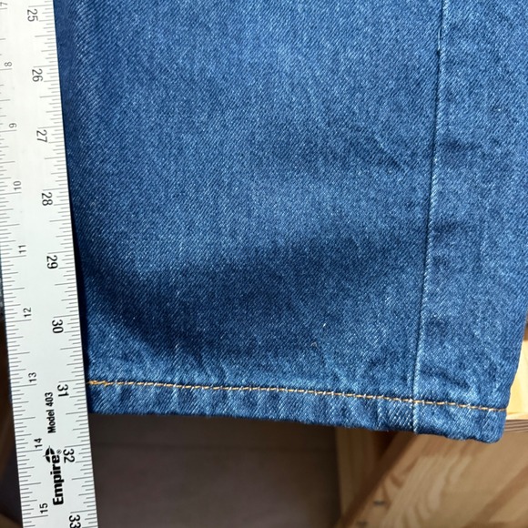 Levis 505 Regular Jeans Mens 34x32 Blue Denim 100% Cotton Straight Fit - Picture 8 of 11